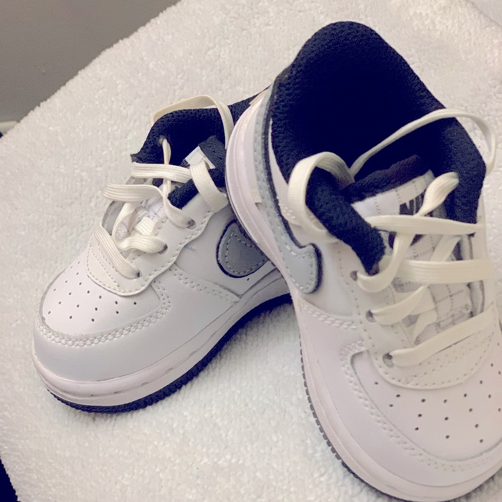 Toddler's Nike Force 1 LV8 White/White-Black-Wolf Grey